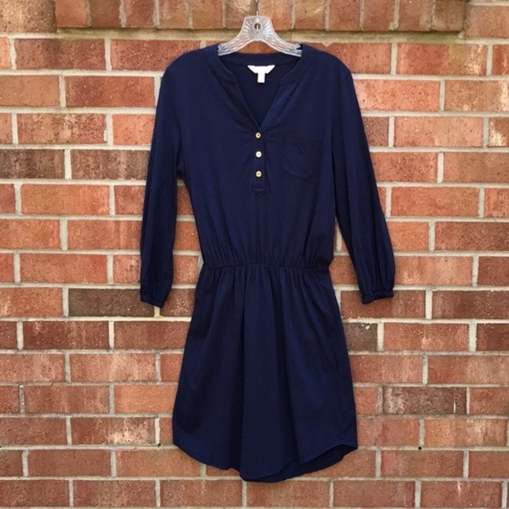 Lilly Pulitzer Navy Blue Long Sleeve Dress sz Small